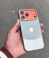 Premium Two Tone Colour Velvet Touch Denim Case With Apple Logo