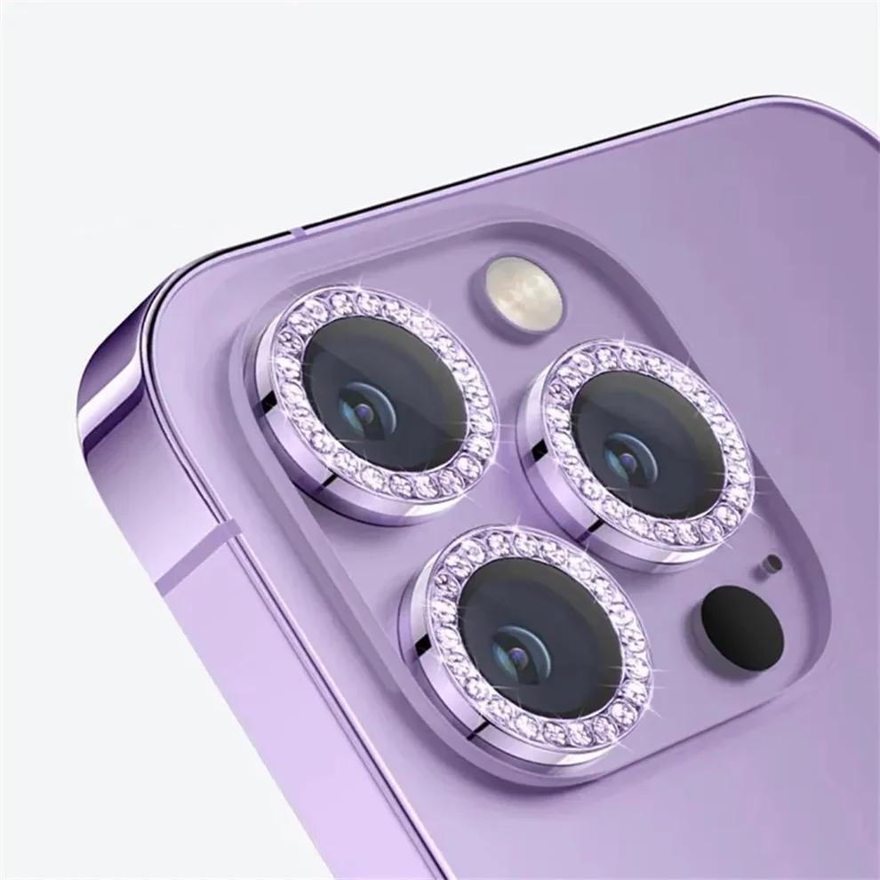 Glitter Camera Lens Metal Ring  Protector Glass