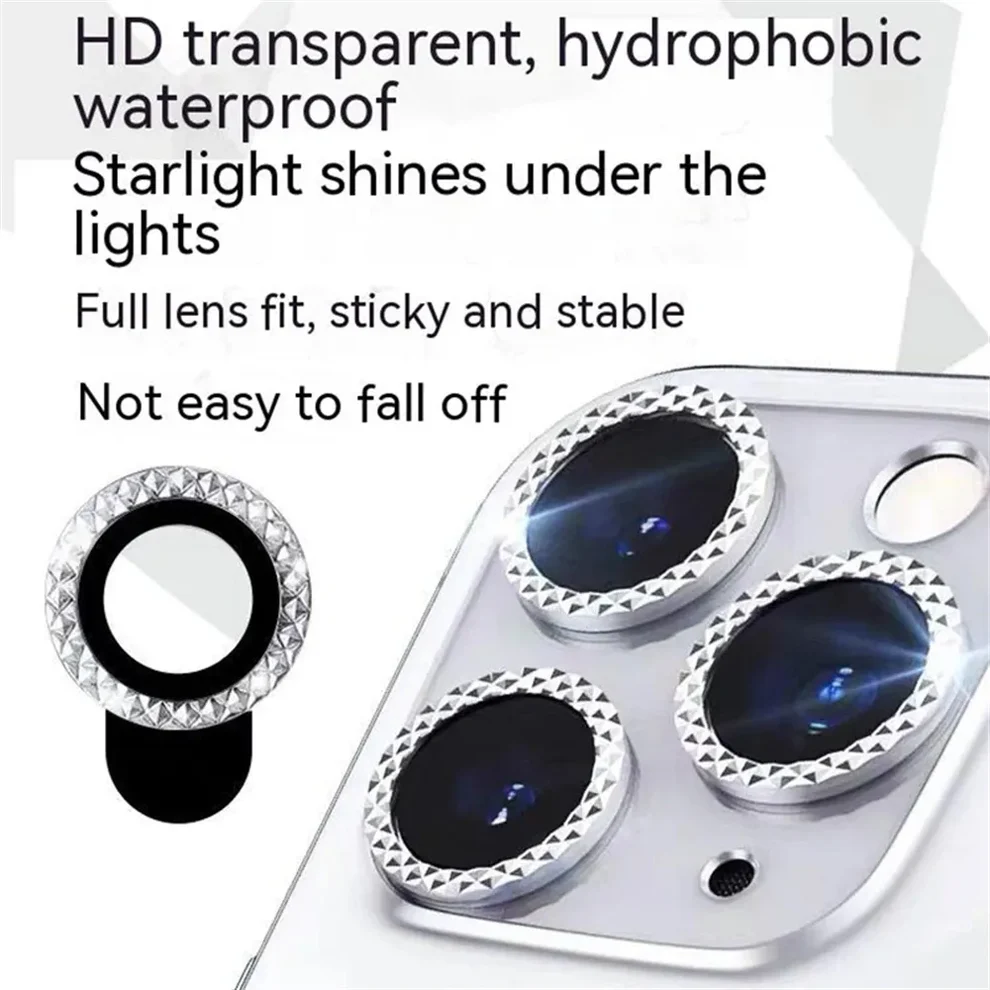 Glitter Camera Lens Metal Ring  Protector Glass