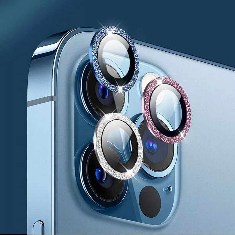 Glitter Camera Lens Metal Ring  Protector Glass
