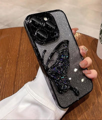 Premium Butterfly Glitter Case With Glitter Lens For Camera Protection