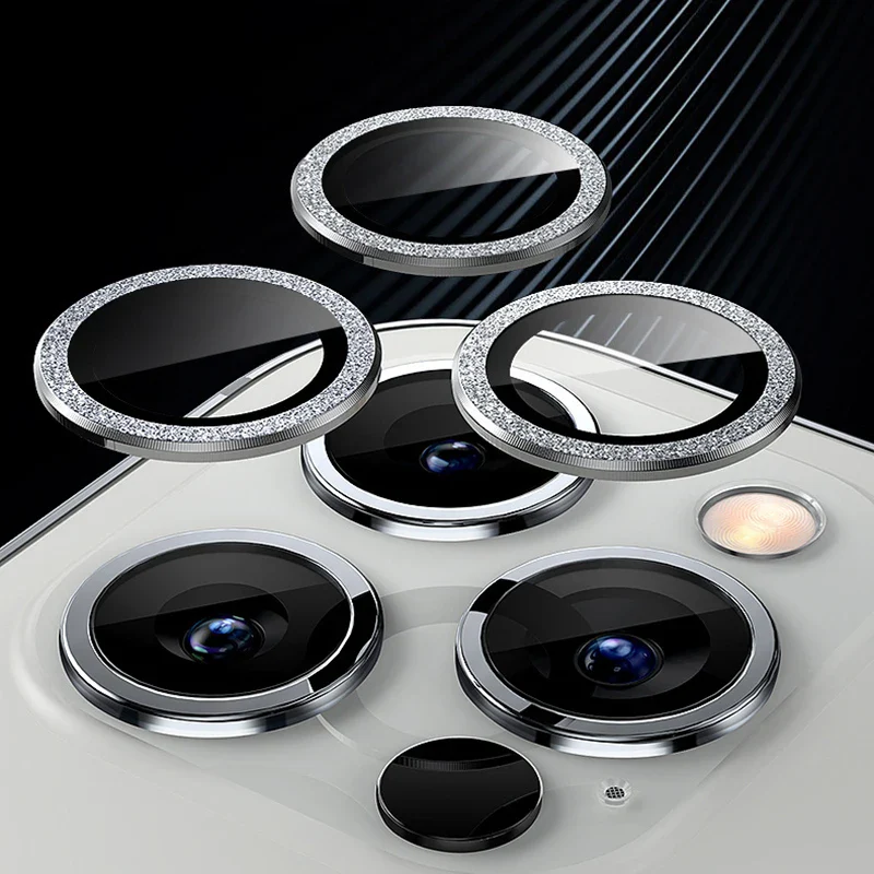 Glitter Camera Lens Metal Ring  Protector Glass