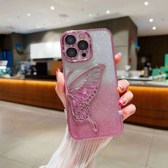 Premium Butterfly Glitter Case With Glitter Lens For Camera Protection